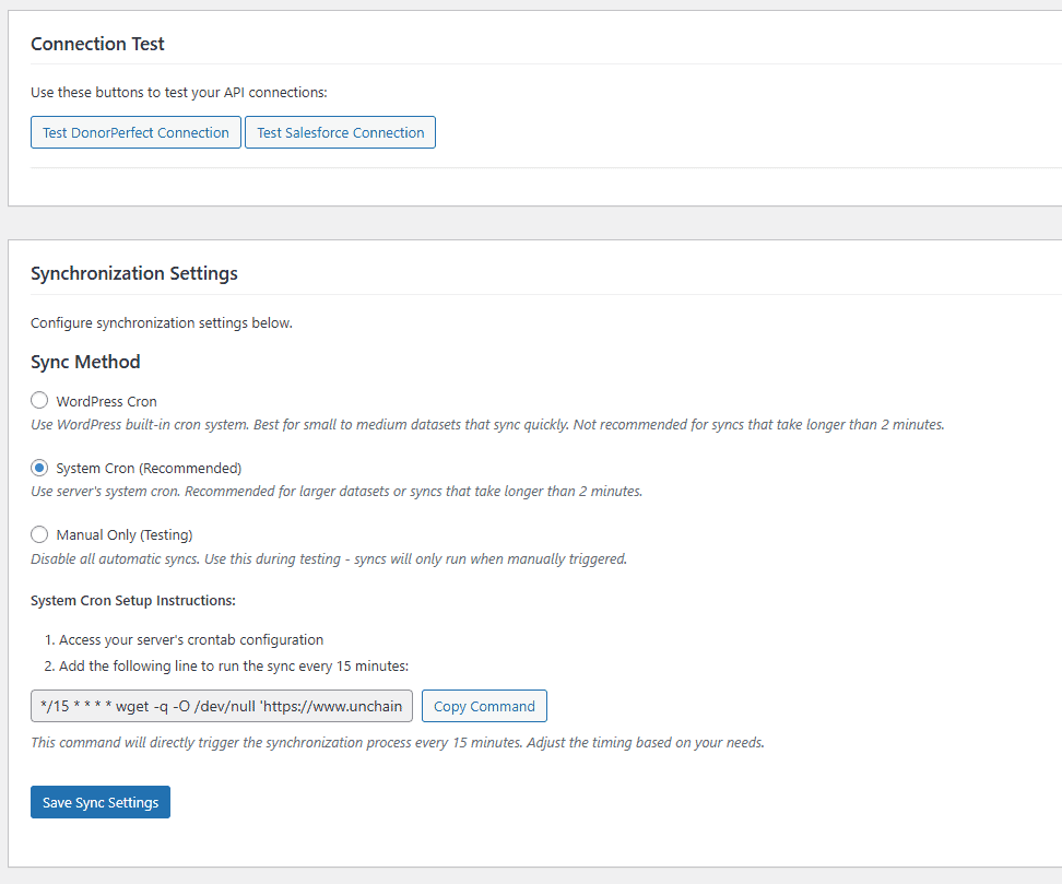 Some example settings