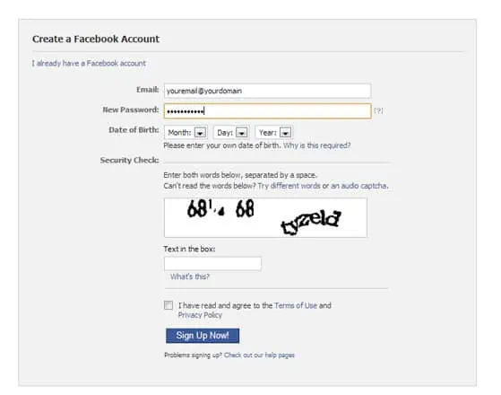 Create Facebook Account