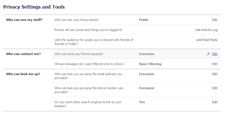 Facebook Privacy Settings